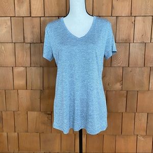 BCG Academy gray v-neck athletic performance tee